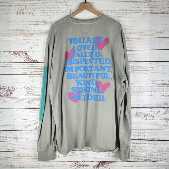 CHNGE Organic Cotton T Shirt Mens Size 3XL L/S "...You Matter!" Logo Tee Gray - Picture 7 of 8